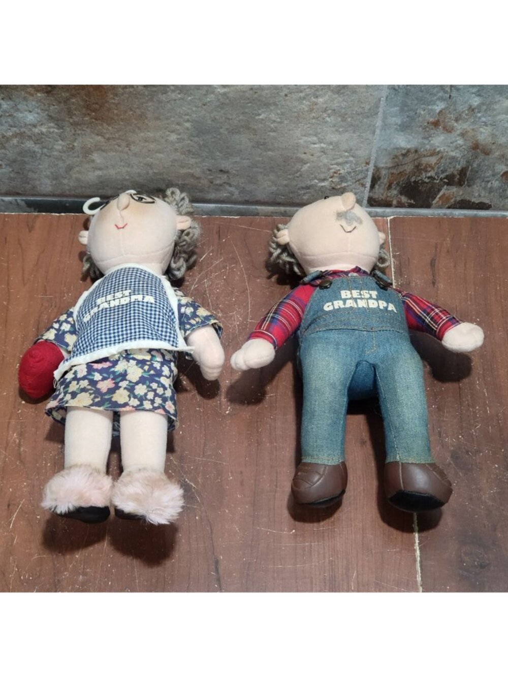 Vintage Peppy People Grandma Tillie & Grandpa Joe Plush Dolls 1998 - Picture 3 of 13